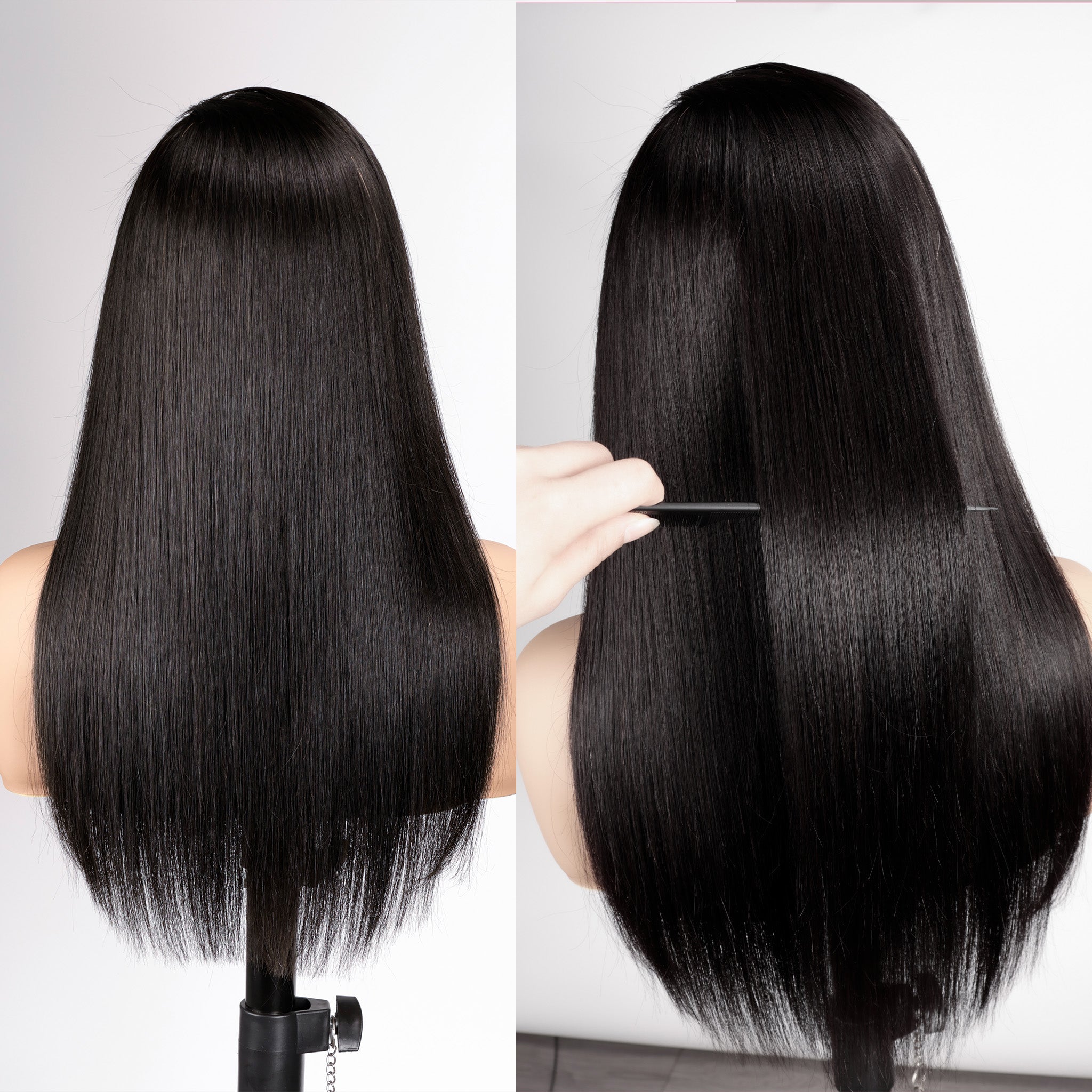 Luxury 13x4 Lace Front Wig - Silky Straight 100% Real Human Hair Glue less Cap